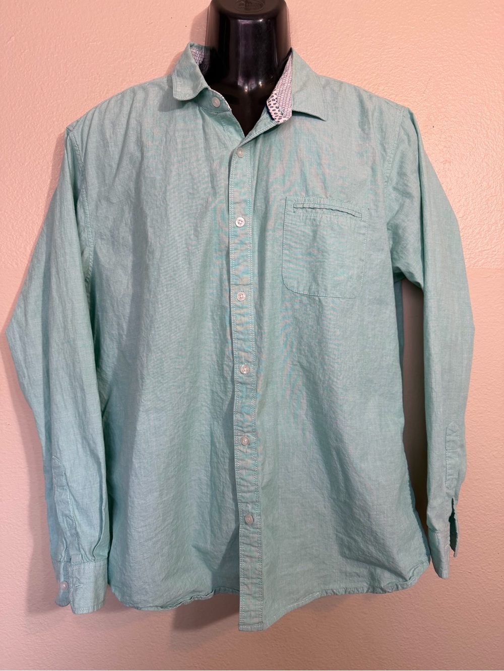 Michael Brandon Men's Long Sleeve Button Up Shirt Slim Fit XL Mint Green